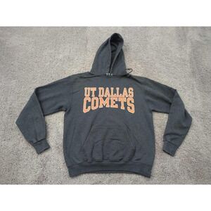 UT Dallas Comets Hoodie Mens Medium Gray Pullover Long‎ Sleeve Champion